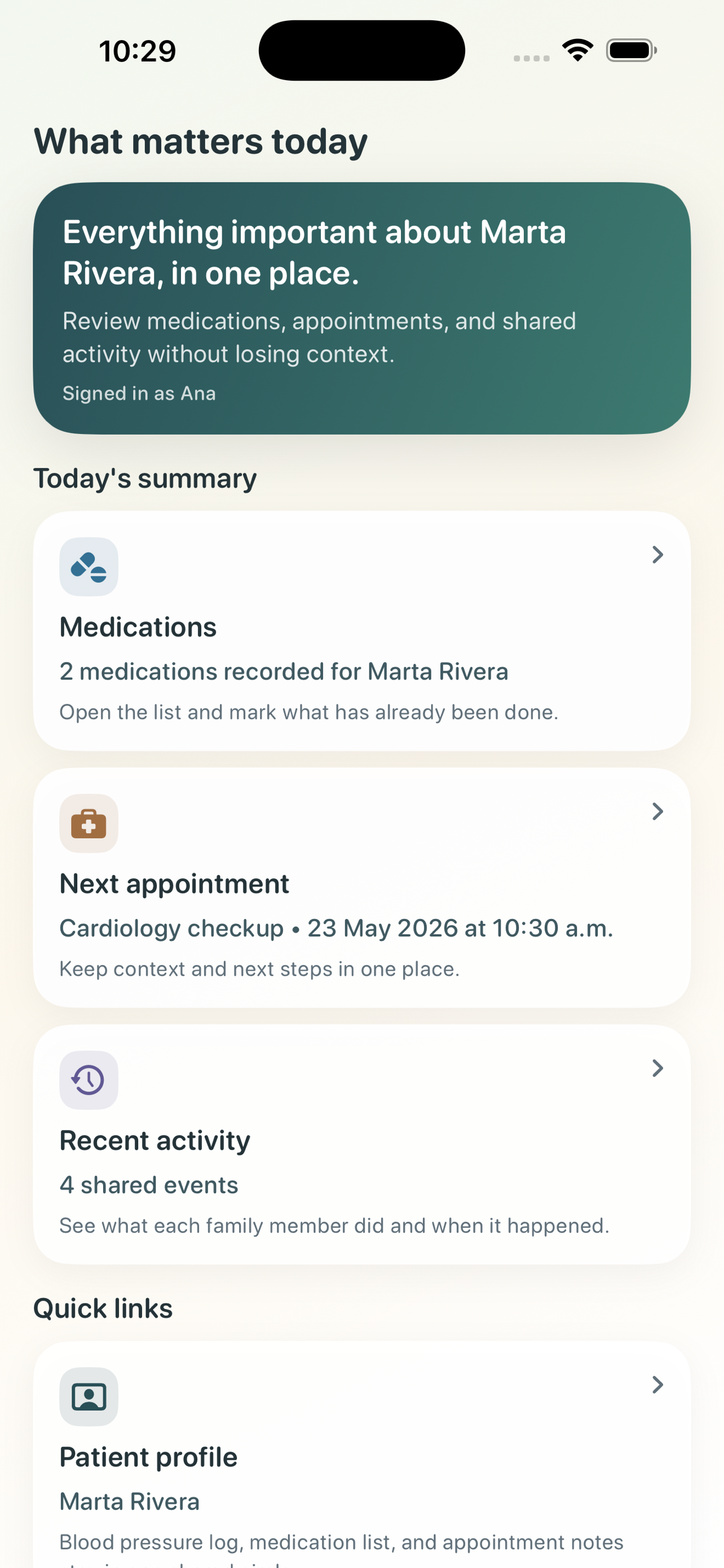 KinRelay home screen